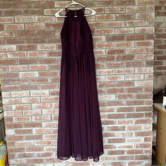 Bill Levkoff 1161 Bridesmaid Gown Dress Formal Open Back Halter Women’s 8 Purple - Picture 5 of 10